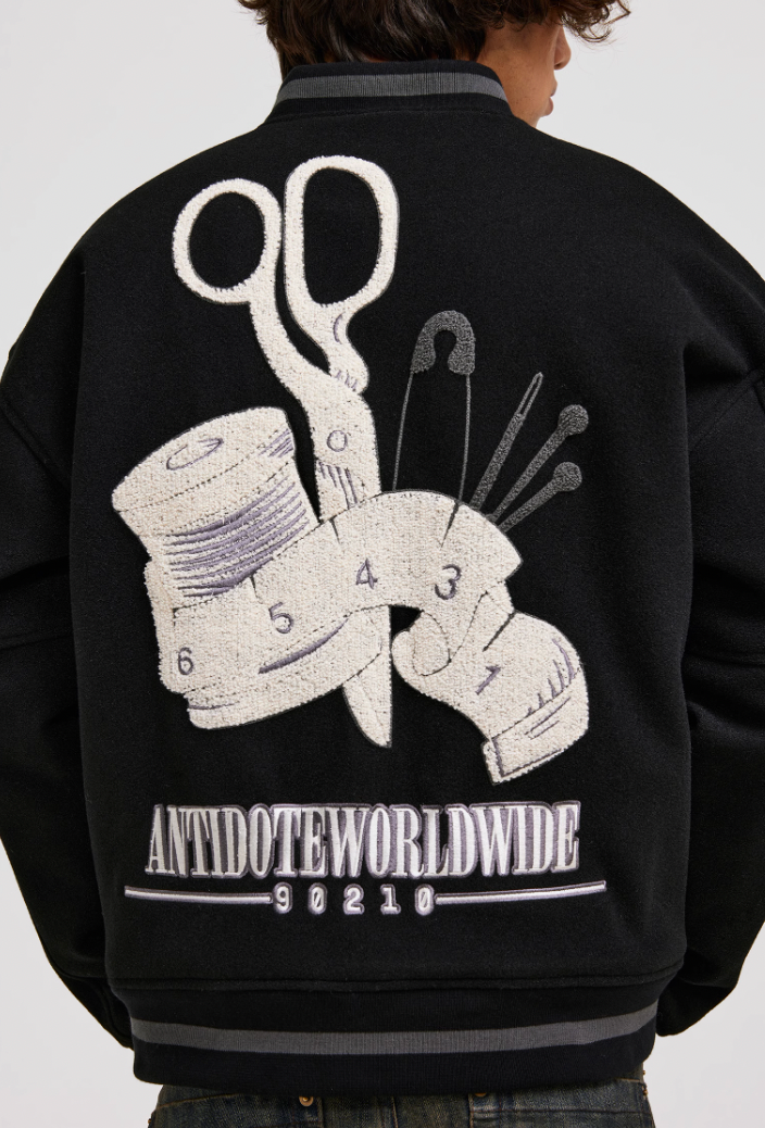 ANTIDOTE Embroidered Varsity Baseball Jacket