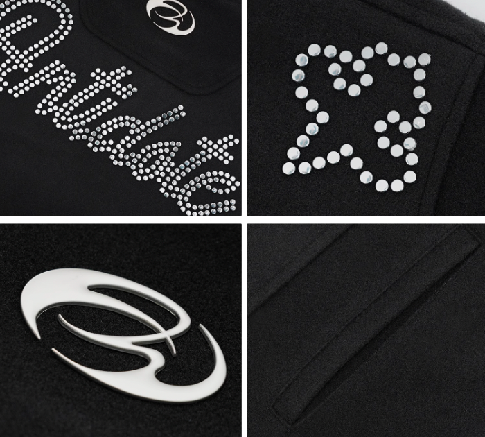 ANTIDOTE Hot Studded Logo Tweed Jacket