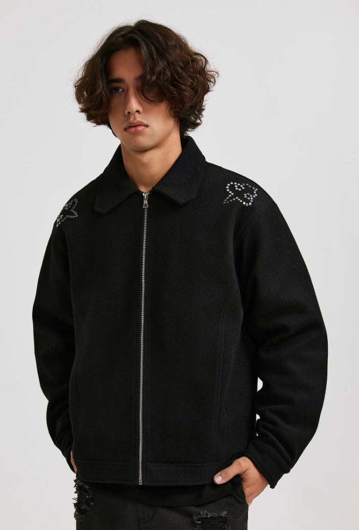 ANTIDOTE Hot Studded Logo Tweed Jacket