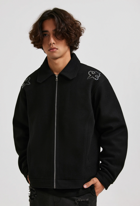 ANTIDOTE Hot Studded Logo Tweed Jacket