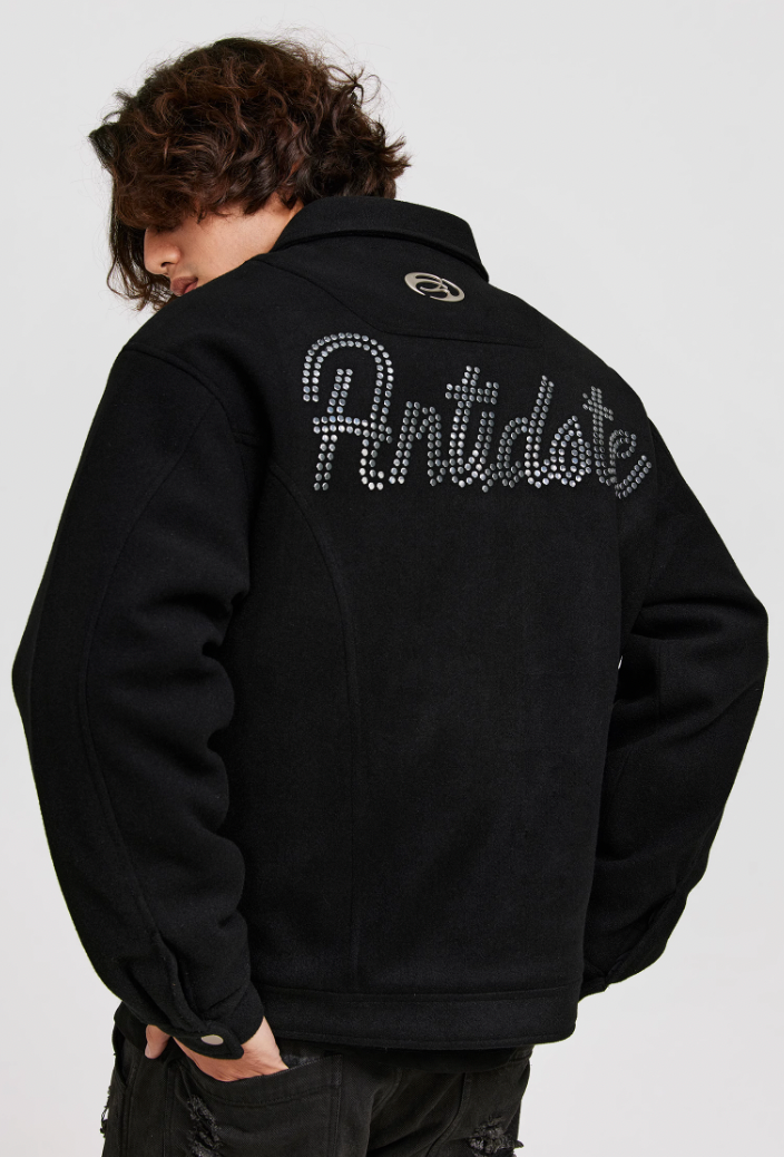 ANTIDOTE Hot Studded Logo Tweed Jacket