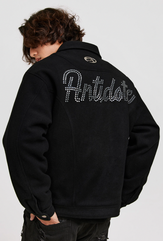 ANTIDOTE Hot Studded Logo Tweed Jacket