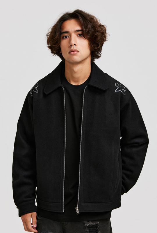 ANTIDOTE Hot Studded Logo Tweed Jacket