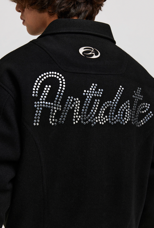 ANTIDOTE Hot Studded Logo Tweed Jacket