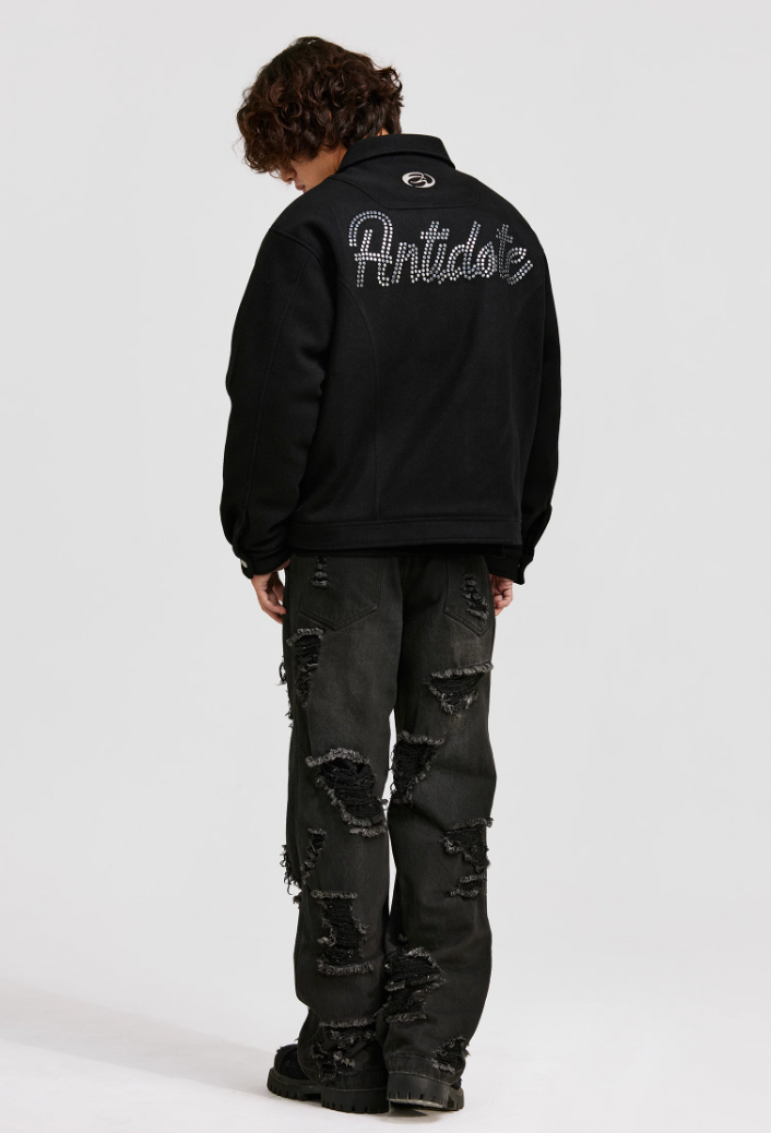 ANTIDOTE Hot Studded Logo Tweed Jacket