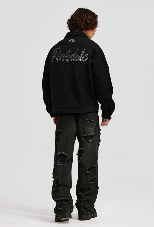 ANTIDOTE Hot Studded Logo Tweed Jacket