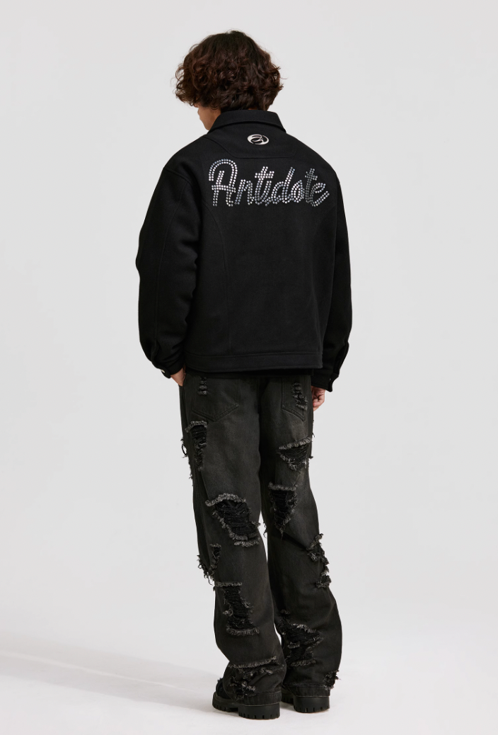 ANTIDOTE Hot Studded Logo Tweed Jacket