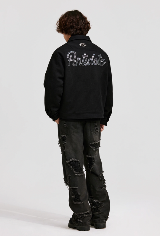 ANTIDOTE Hot Studded Logo Tweed Jacket