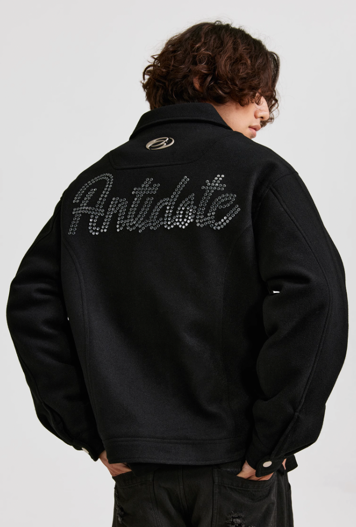 ANTIDOTE Hot Studded Logo Tweed Jacket