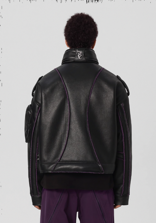 JHYQ Motorcycle Leather Short Jacket