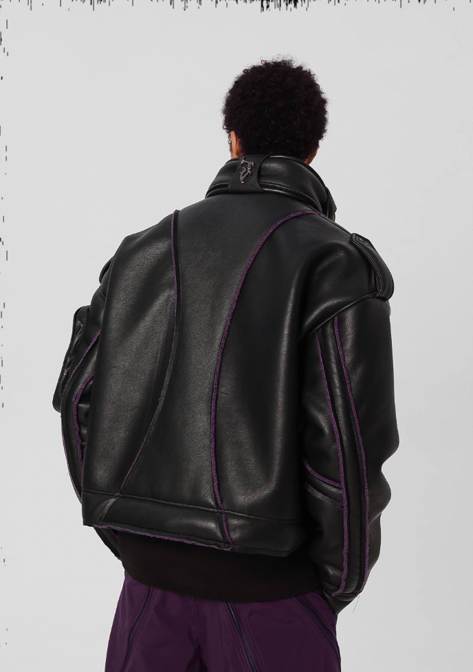 JHYQ Motorcycle Leather Short Jacket