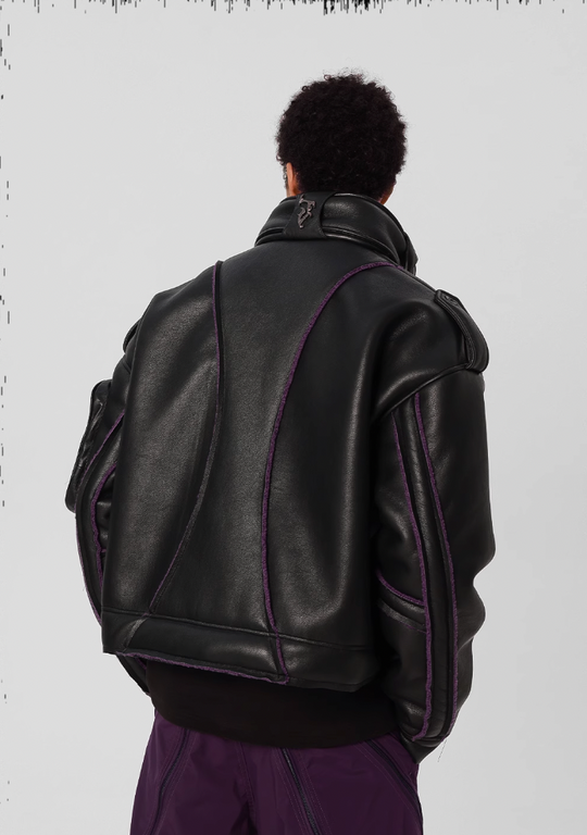 JHYQ Motorcycle Leather Short Jacket