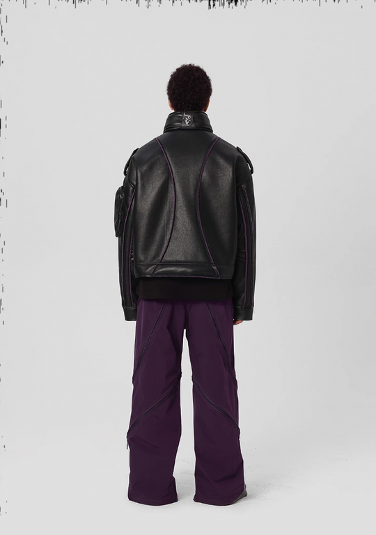 JHYQ Motorcycle Leather Short Jacket