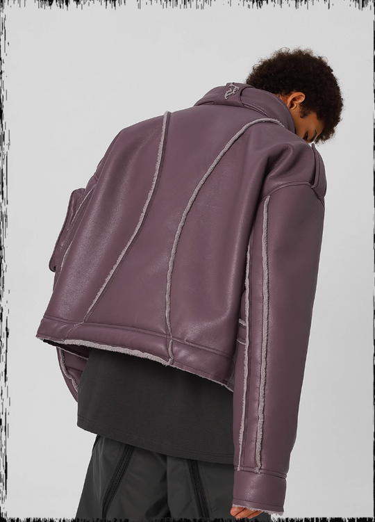 JHYQ Motorcycle Leather Short Jacket