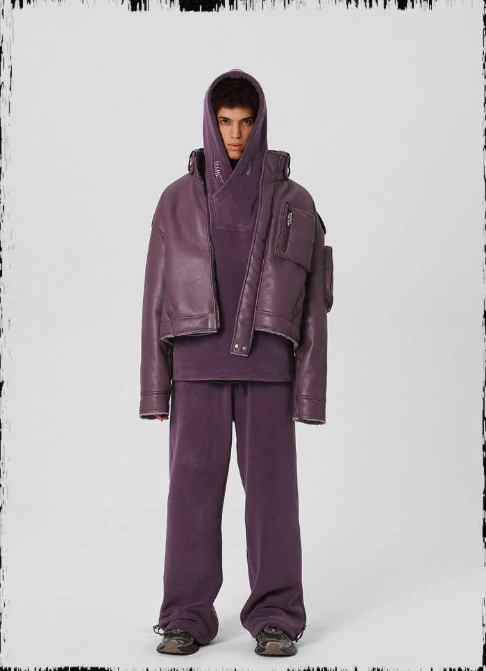 JHYQ Motorcycle Leather Short Jacket