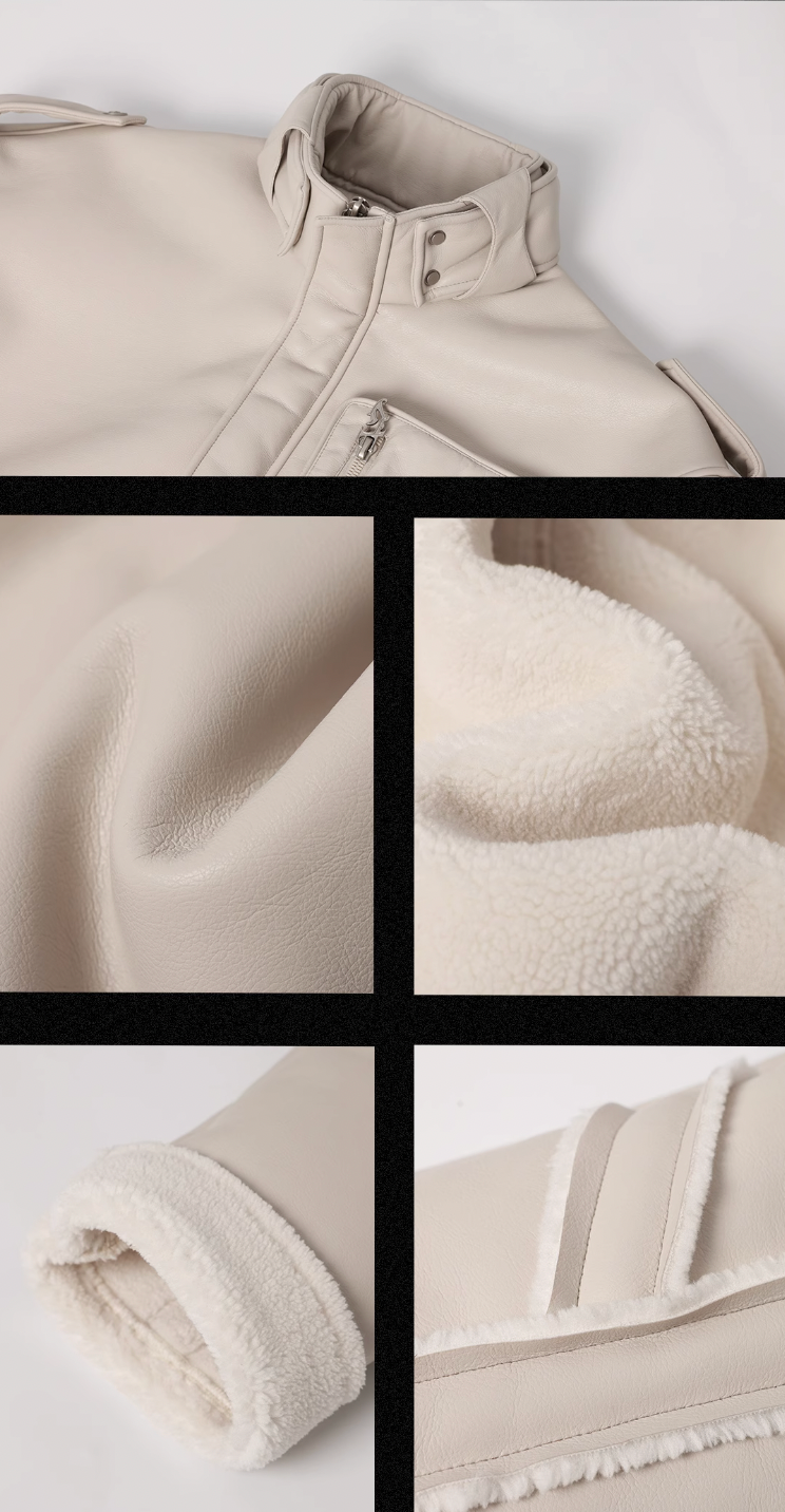 JHYQ Motorcycle Leather Short Jacket