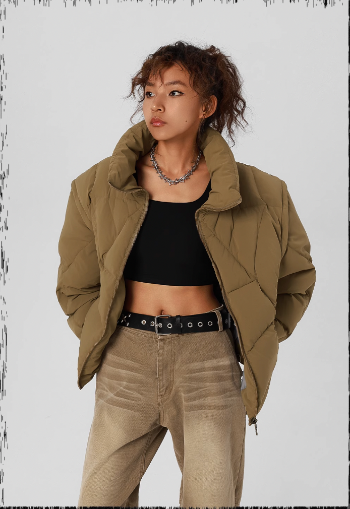 JHYQ Cobweb Design Down Short Jacket