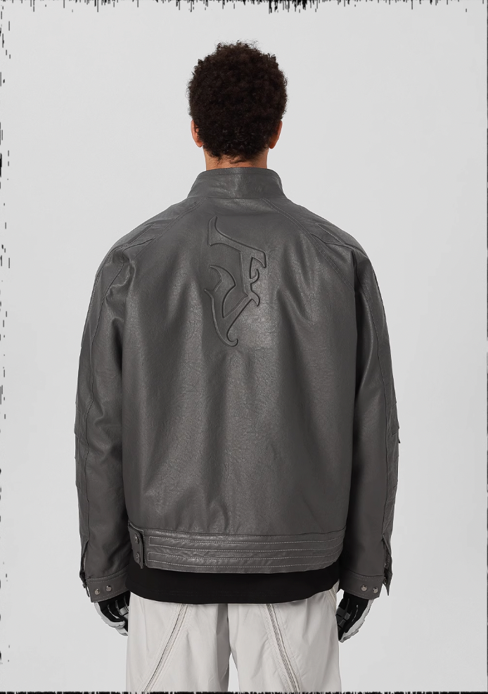 JHYQ Steel Print Motorcycle Jacket