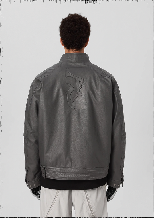 JHYQ Steel Print Motorcycle Jacket