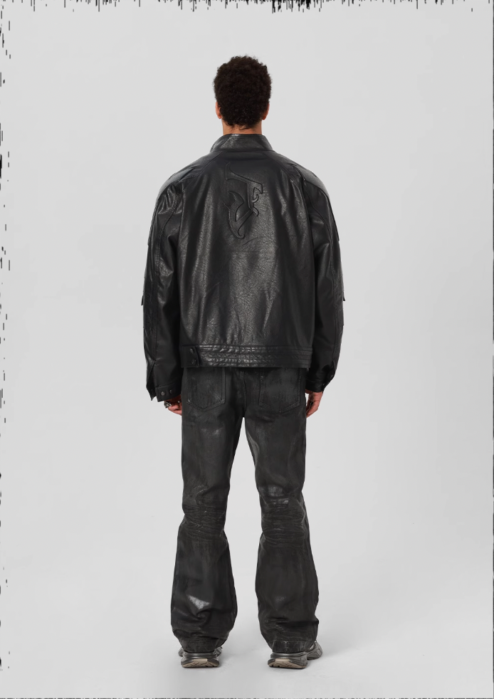 JHYQ Steel Print Motorcycle Jacket