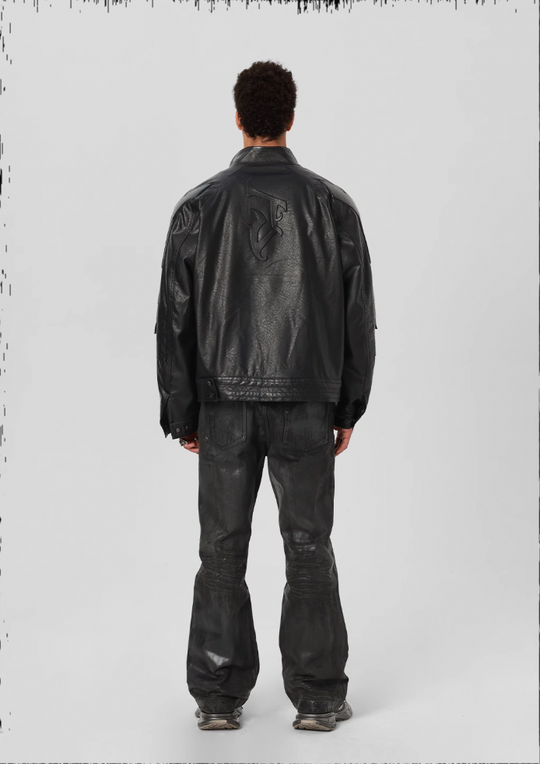 JHYQ Steel Print Motorcycle Jacket