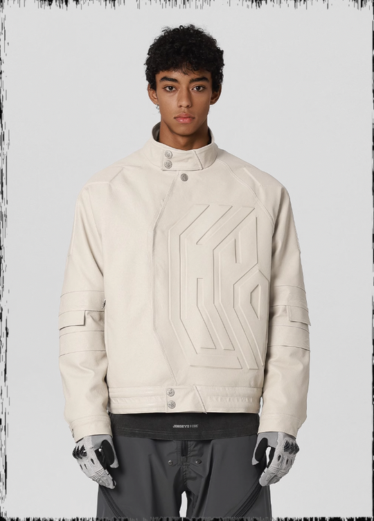 JHYQ Steel Print Motorcycle Jacket