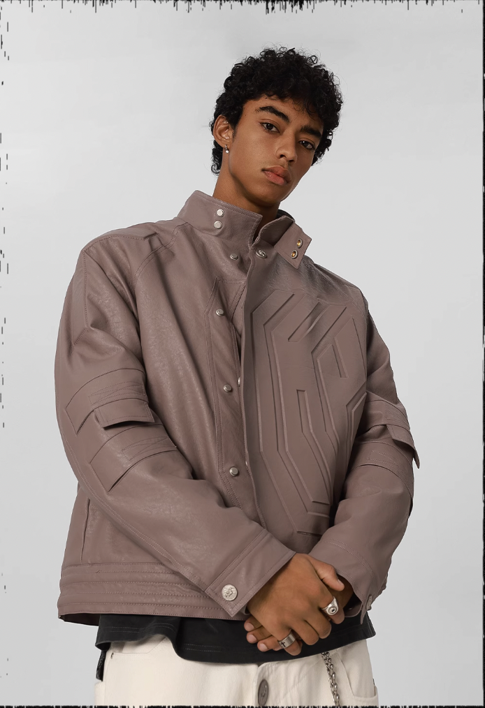 JHYQ Steel Print Motorcycle Jacket