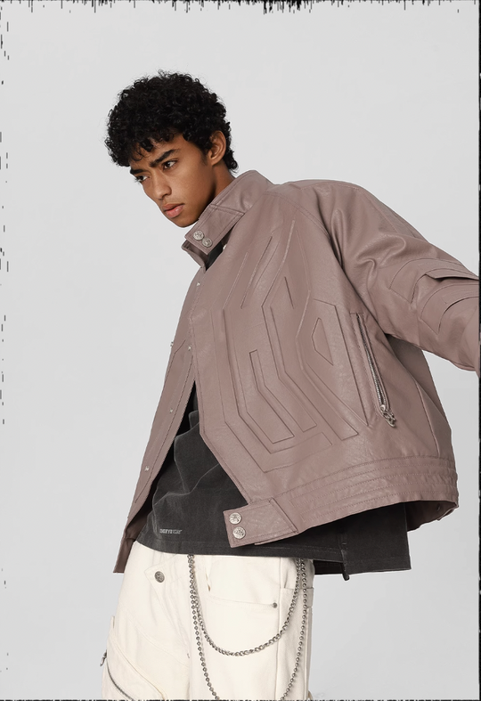 JHYQ Steel Print Motorcycle Jacket