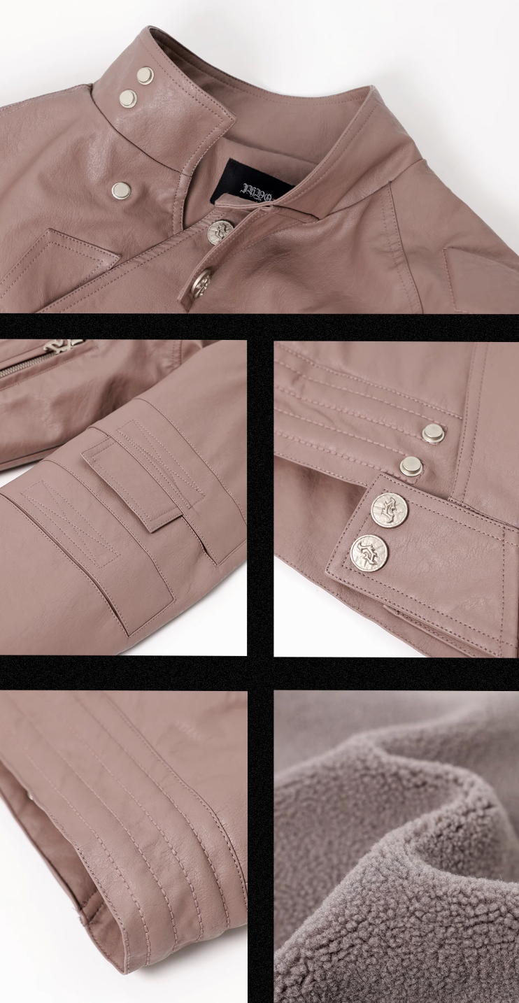 JHYQ Steel Print Motorcycle Jacket