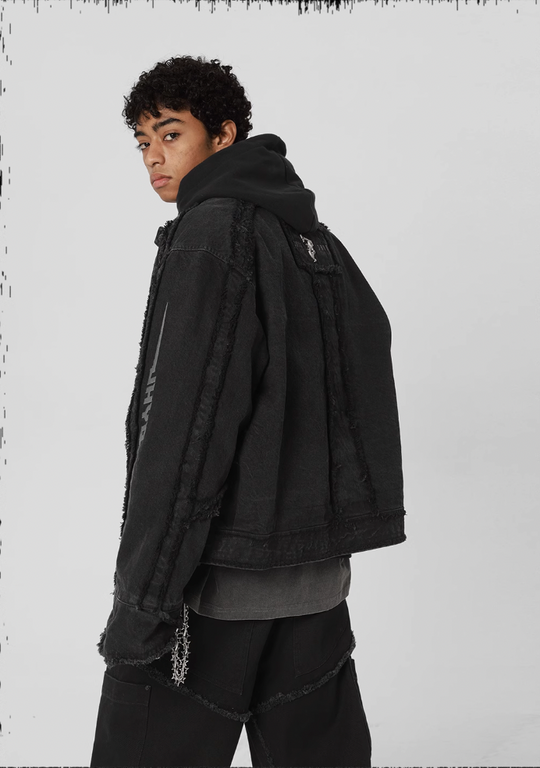 JHYQ Brushed Denim Embroidered Jacket