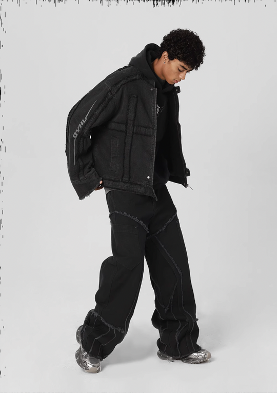 JHYQ Brushed Denim Embroidered Jacket