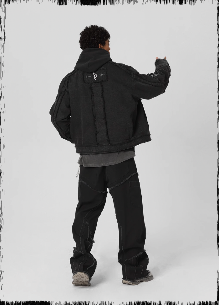 JHYQ Brushed Denim Embroidered Jacket