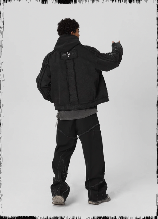 JHYQ Brushed Denim Embroidered Jacket