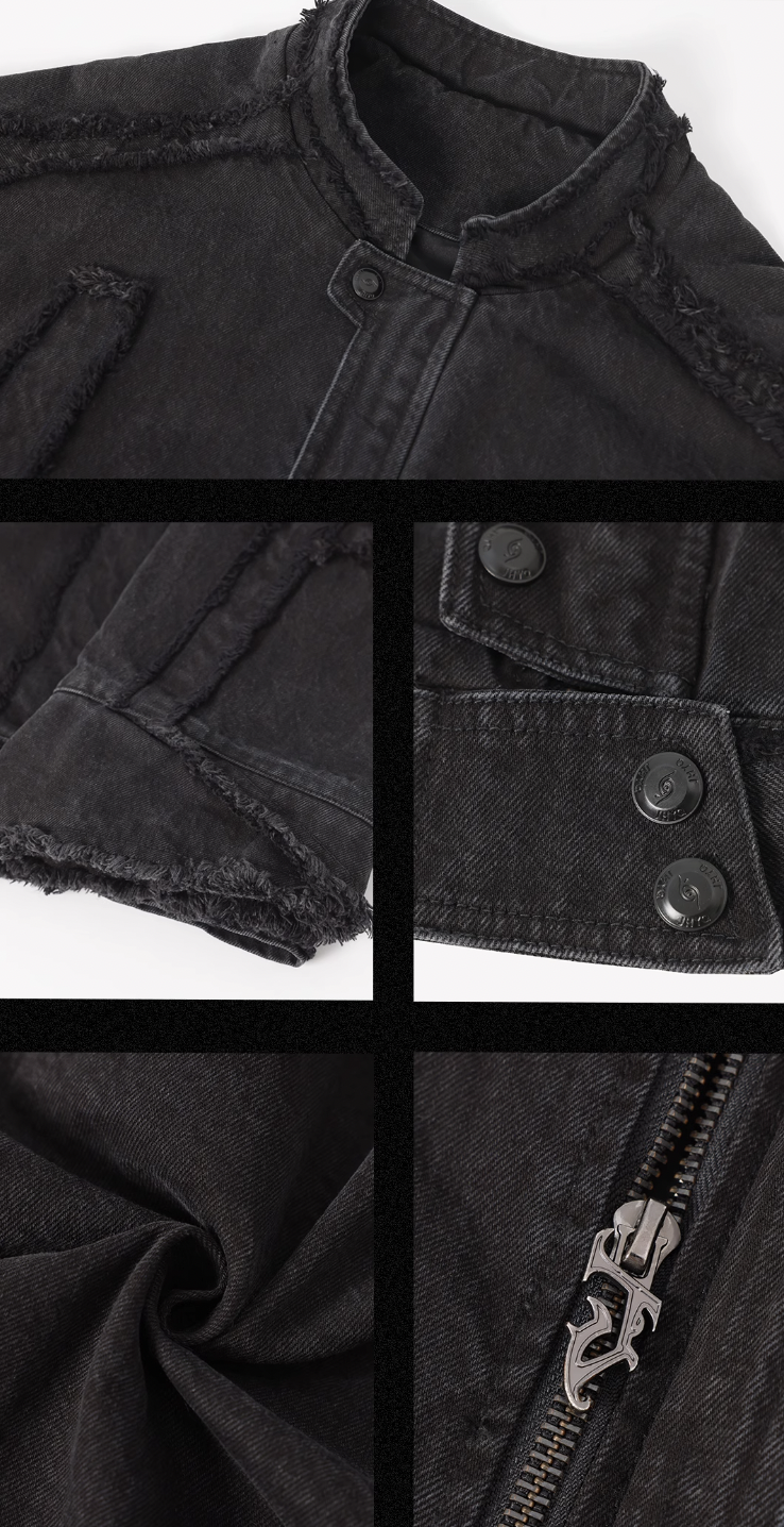 JHYQ Brushed Denim Embroidered Jacket