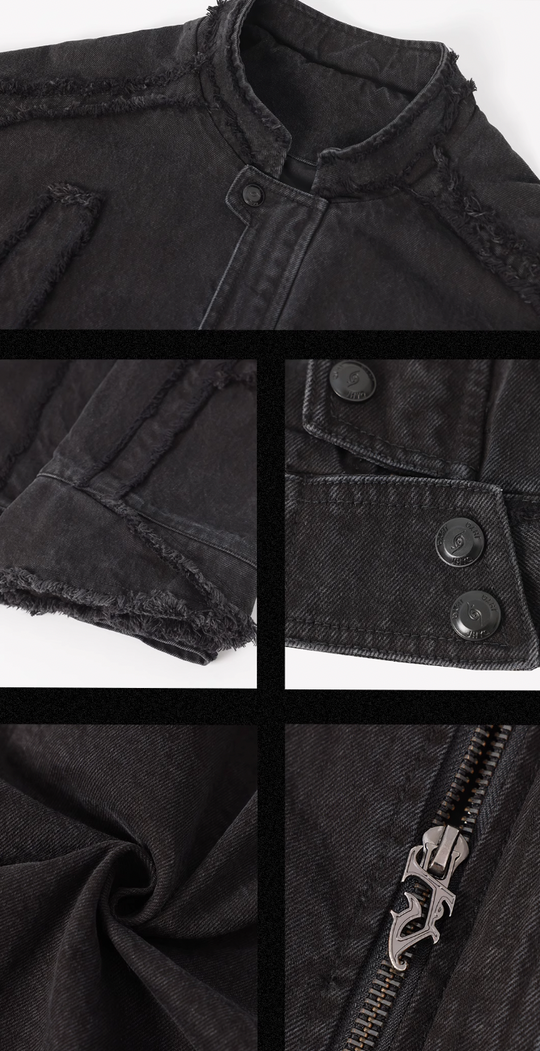 JHYQ Brushed Denim Embroidered Jacket