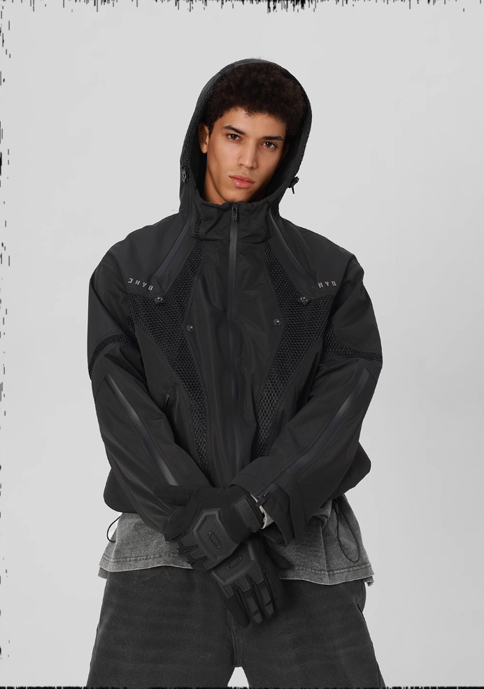 JHYQ Outdoor Hooded Mesh Rushing Jacket