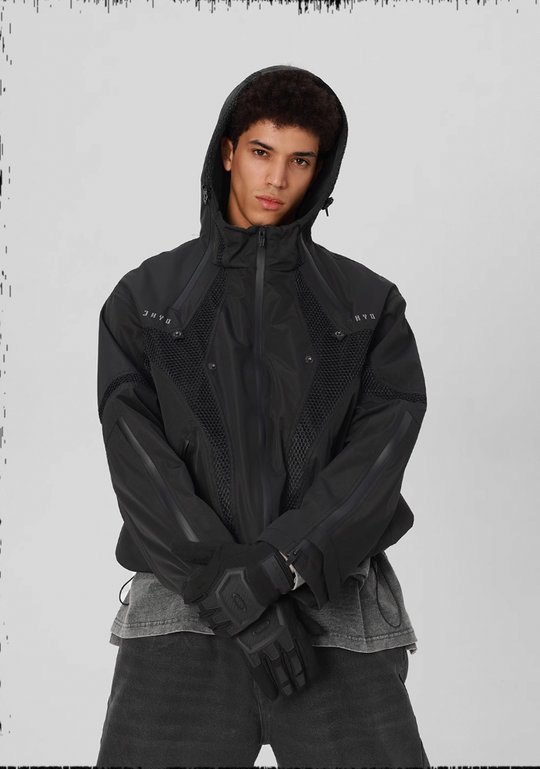 JHYQ Outdoor Hooded Mesh Rushing Jacket