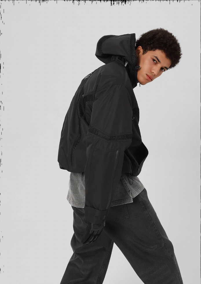 JHYQ Outdoor Hooded Mesh Rushing Jacket