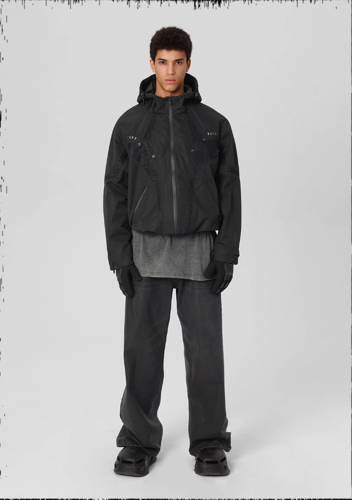 JHYQ Outdoor Hooded Mesh Rushing Jacket