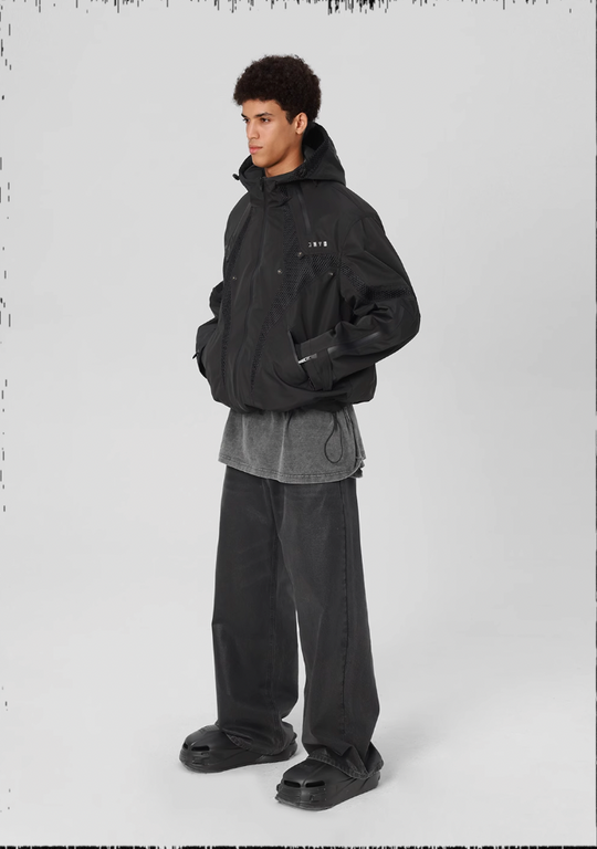 JHYQ Outdoor Hooded Mesh Rushing Jacket