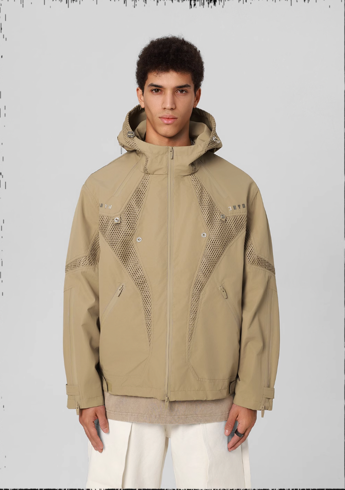 JHYQ Outdoor Hooded Mesh Rushing Jacket