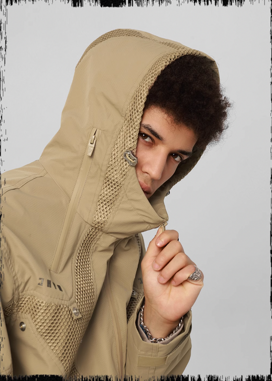 JHYQ Outdoor Hooded Mesh Rushing Jacket