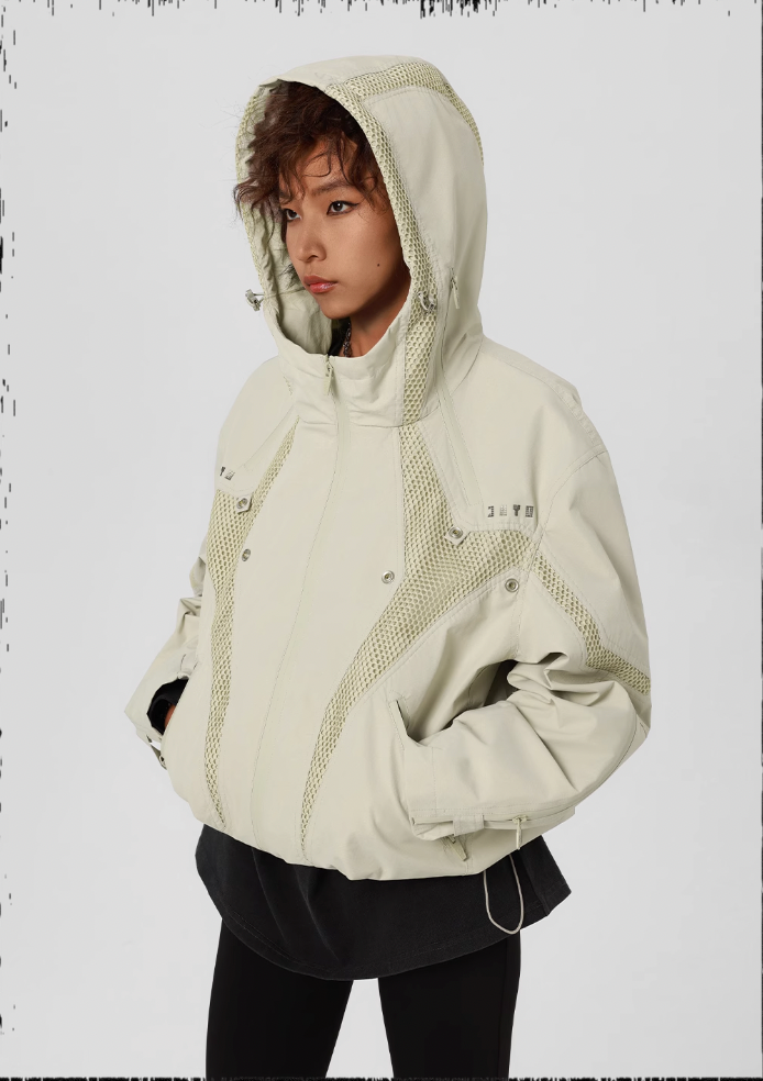 JHYQ Outdoor Hooded Mesh Rushing Jacket