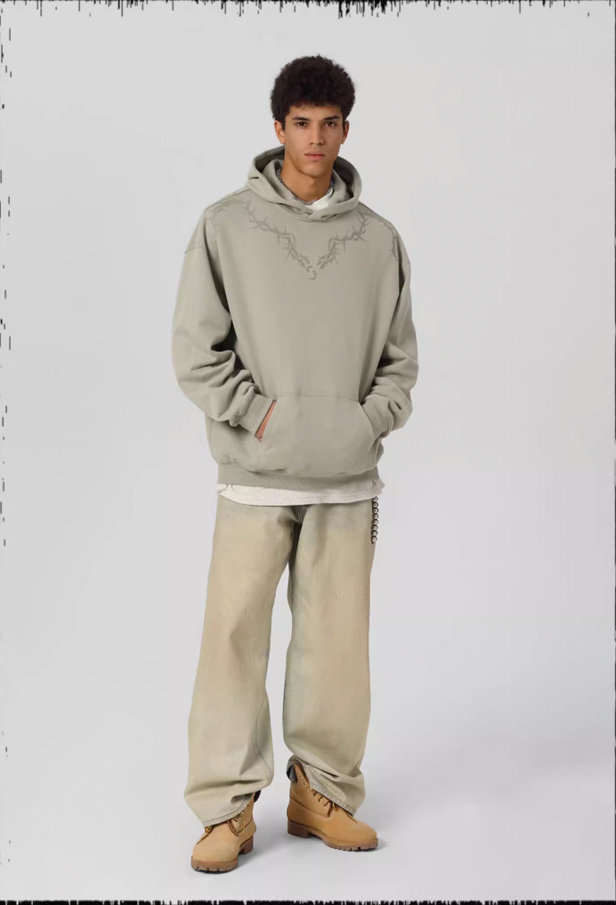 JHYQ Glue Crack Printing Hoodie