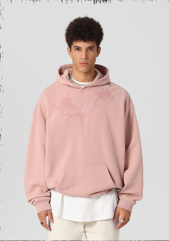 JHYQ Rose Printed 3D Embroidery Hoodie