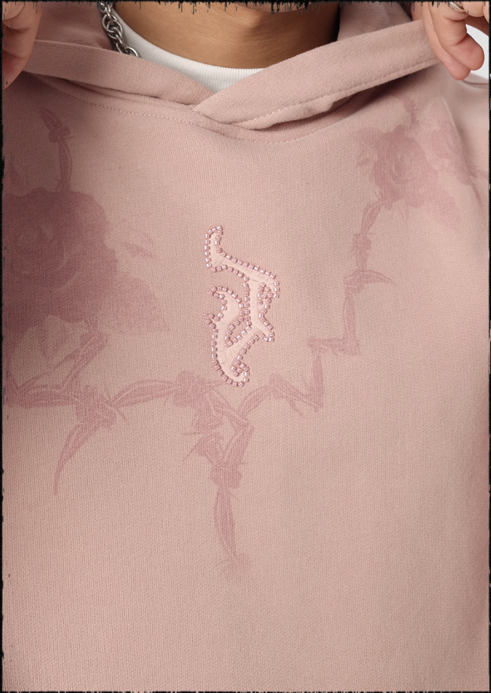 JHYQ Rose Printed 3D Embroidery Hoodie