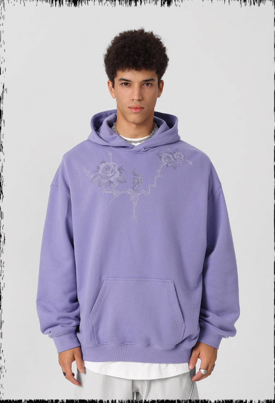 JHYQ Rose Printed 3D Embroidery Hoodie