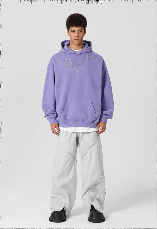 JHYQ Rose Printed 3D Embroidery Hoodie