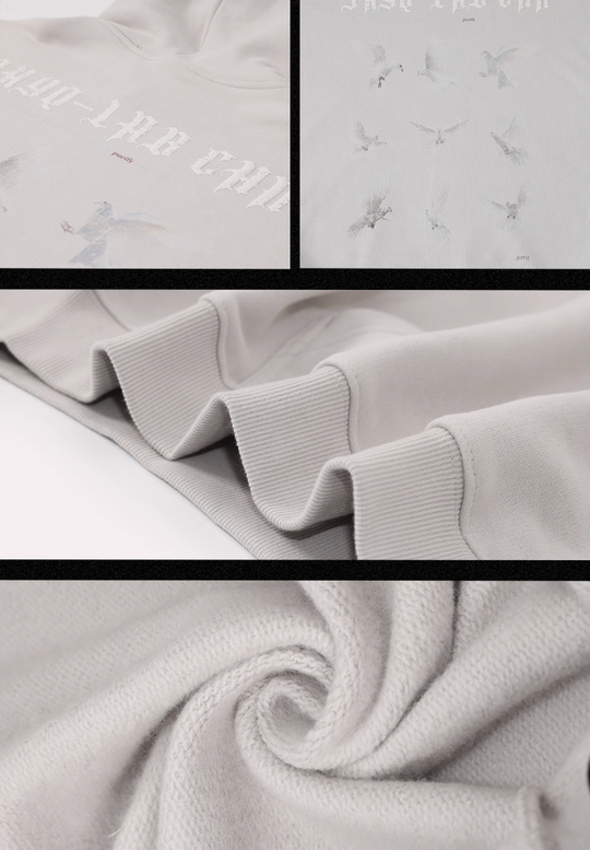 JHYQ White Dove Bubble Print Hoodie