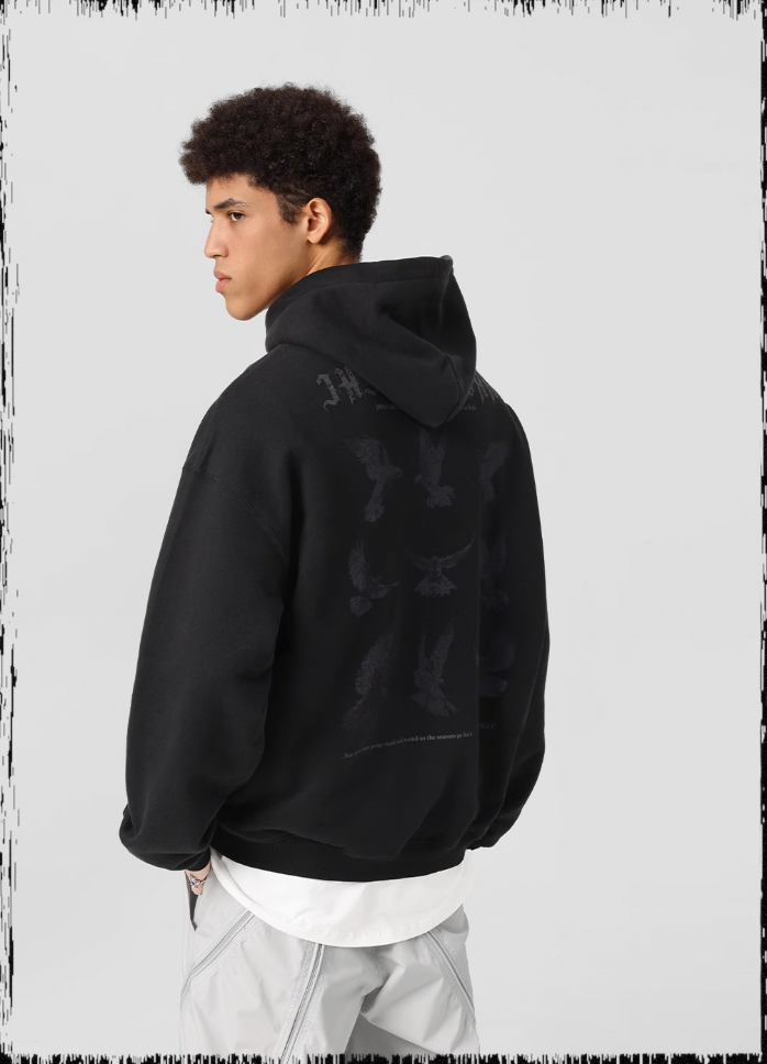 JHYQ White Dove Bubble Print Hoodie